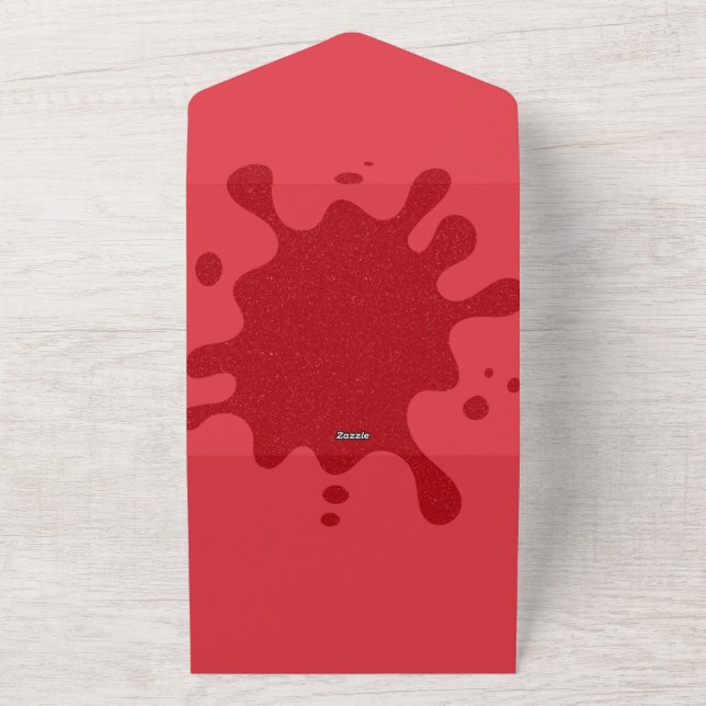 Custom Tomato Red Splash Seal & Send Invite (Outside)