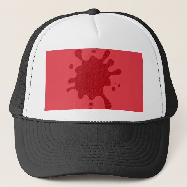 Custom Tomato Red Splash Trucker Hat (Front)