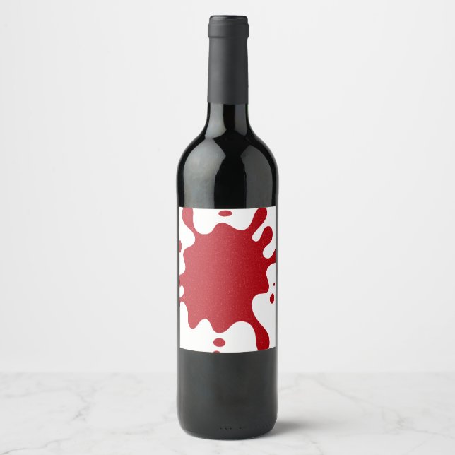 Custom Tomato Red Splash Wine Label (Front)