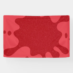 Custom Tomato Red Splat Glitter Banner