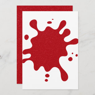 Custom Tomato Red Splatter Flat Holiday Card