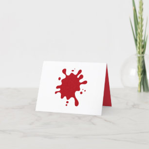 Custom Tomato Red Splatter Folded Thank You Card