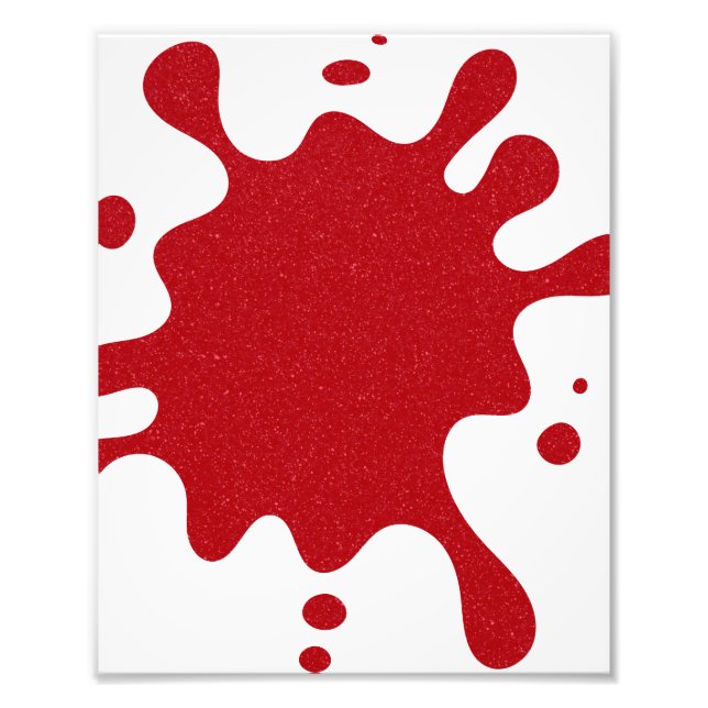 Custom Tomato Red Splatter White Background Poster (Front)