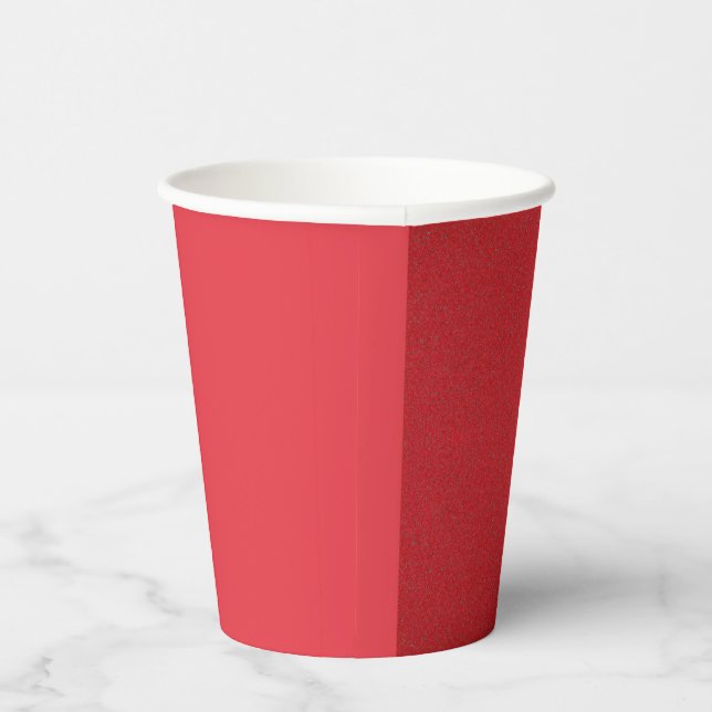 Custom Tomato Red Split-Design Paper Cup (Right)