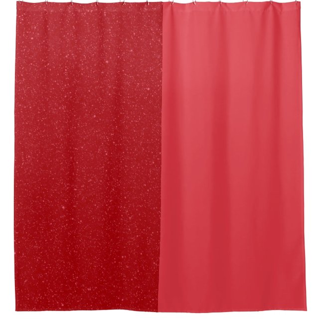 Custom Tomato Red Split Noise Shower Curtain (Front)