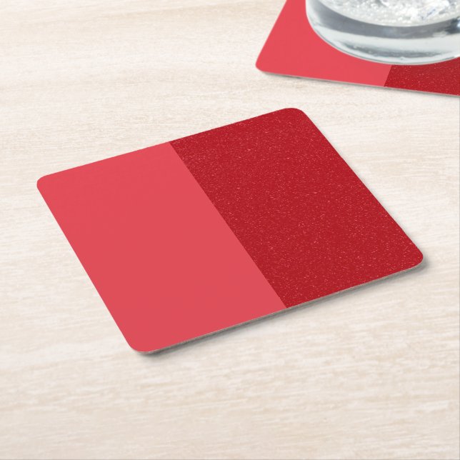 Custom Tomato Red Split Paper Coaster (Angled)