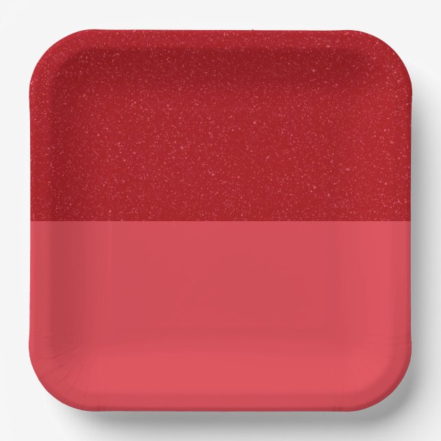Custom Tomato Red Split Paper Plate (Front)