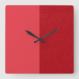Custom Tomato Red Split Texture Wall Clock