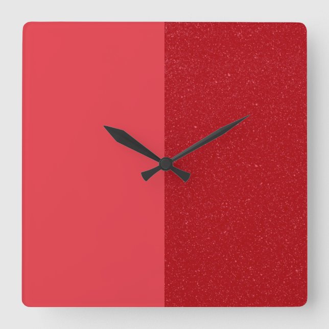 Custom Tomato Red Split Texture Wall Clock (Front)