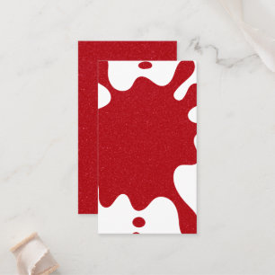 Custom Tomato Red & White Splash Flat Place Card