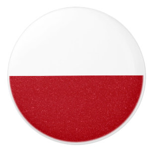 Custom Tomato Red & White Textured Ceramic Knob