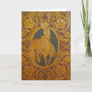 Custom tooled leather image greeting card