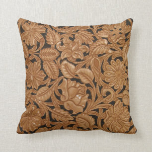 Custom tooled leather image pillow