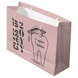 Custom Tooth Grad Hat Dental School Graduation Large Gift Bag
