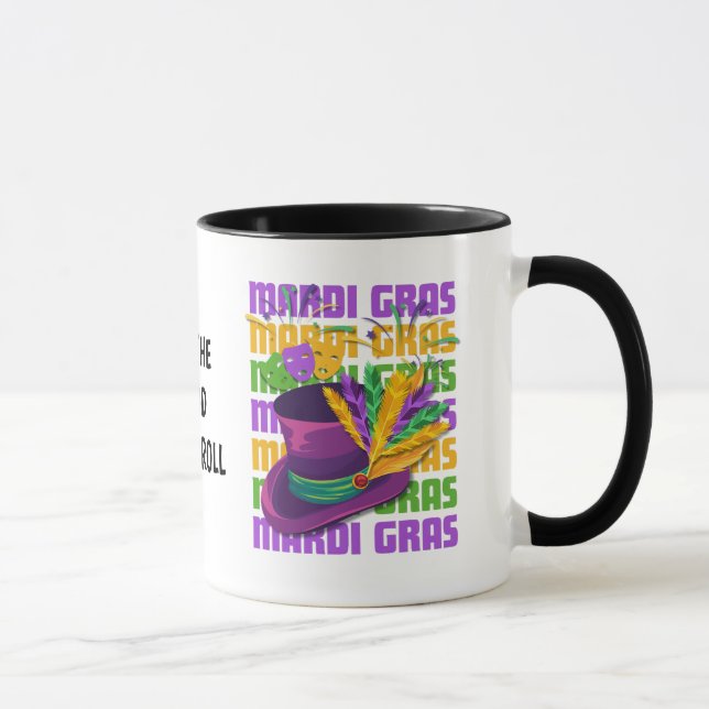 Custom Top Hat Feathers MARDI GRAS Mug (Right)