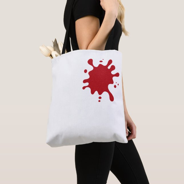 Custom Tote Bag – Red Splash Print (Close Up)