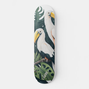 Custom Toucan birds monstera Skateboard