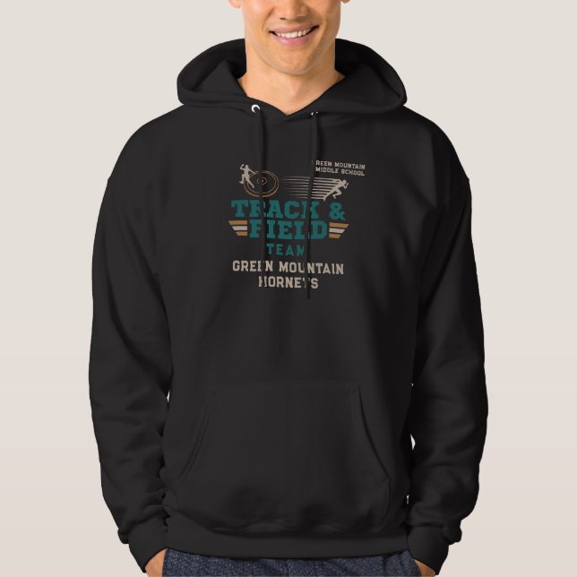 Custom Track and Field Team Club Name Number Hoodie (Front)