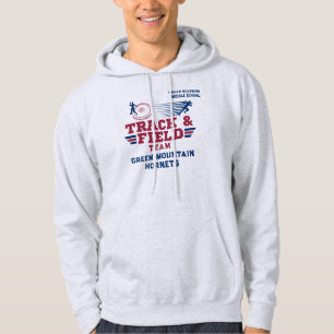Custom Track and Field Team Club Name Number Hoodie