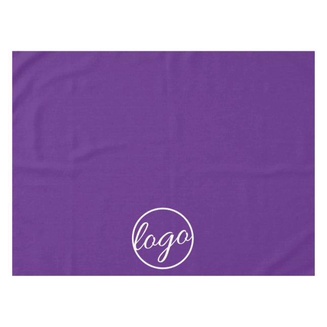 Custom Trade Show Business Logo Royal Purple Tablecloth (Front (Horizontal))