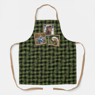Custom Traditional Green Black Buffalo Check Plaid Apron