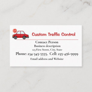 Custom Traffic Control Flag Person Contractor Business Card
