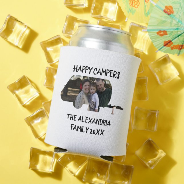 Custom trailer caravan family photo happy campers can cooler (In Situ Summer)