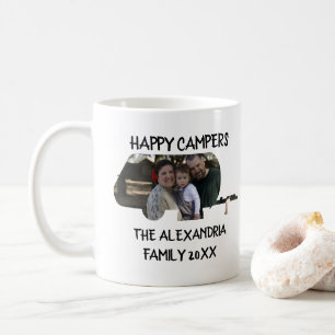 Custom trailer caravan family photo happy campers coffee mug