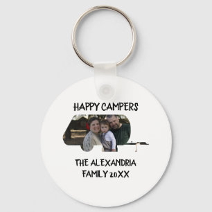 Custom trailer caravan family photo happy campers key ring