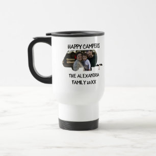 Custom trailer caravan family photo happy campers travel mug