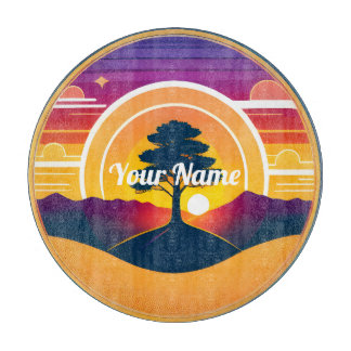 Custom Tranquil Tree Board Glass Cutting Board