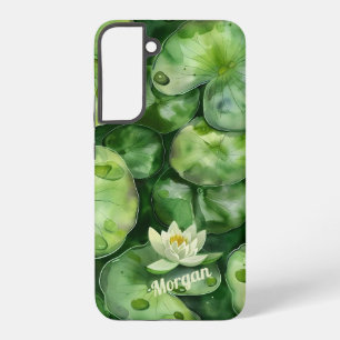 Custom Tranquil Watercolor Pond Lotus Art Gift Samsung Galaxy Case