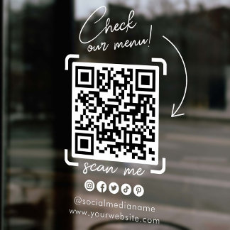 Custom Transparent Business QR Code Social Media