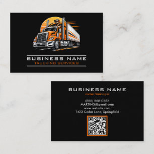 Custom Transportation Logistics Trucking Hauling Business Card