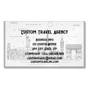 Custom Travel Agency Cruise Vacations Business  Magnetic Business Card