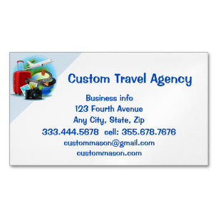 Custom Travel Agency Cruise Vacations  Magnetic Business Card