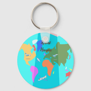 Custom Travel Map Key Ring