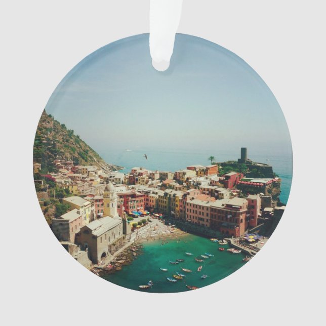 Custom Travel Photo Holiday Ornament (Front)