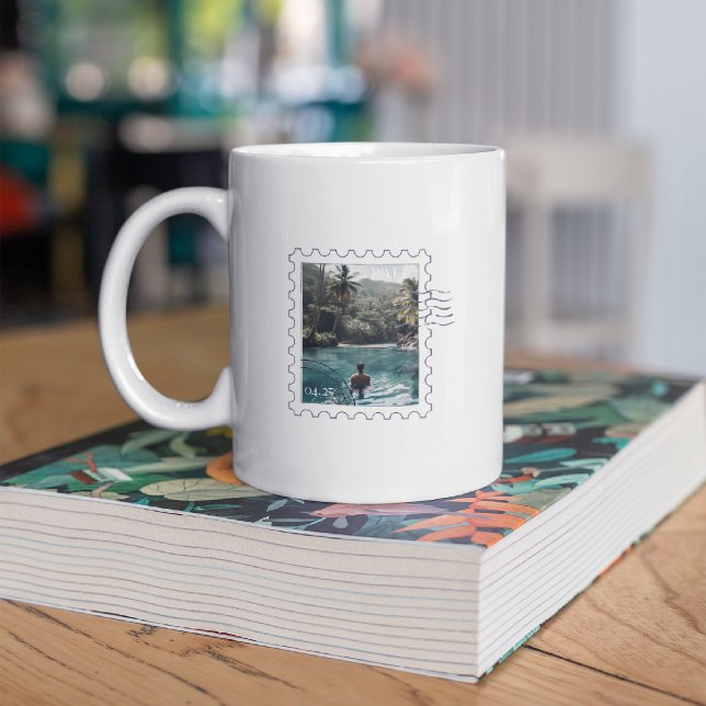 Custom Travel Stamp Photo Memory Mug (Creator Uploaded)