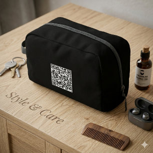 Custom Travel Toiletry Bag with QR Code
