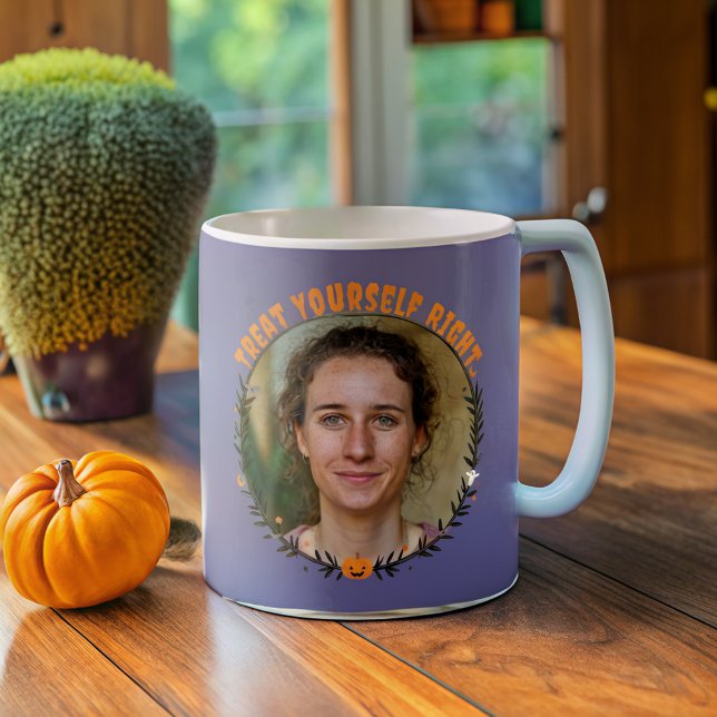 Custom "Treat Yourself Right" Purple  Coffee Mug (Creator Uploaded)