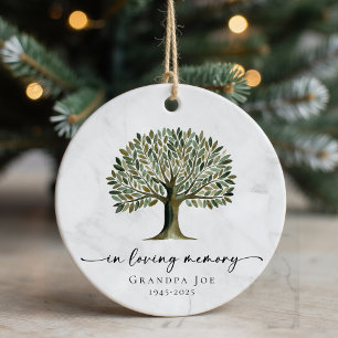 Custom Tree of Life In Loving Memory Keepsake Ceramic Ornament