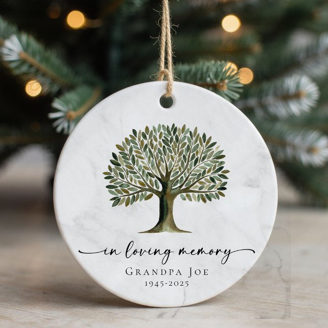 Custom Tree of Life In Loving Memory Keepsake Ceramic Ornament (Creator Uploaded)
