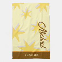 Custom trendy calligrahy letter master chef brown
