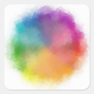 Custom Trendy Colourful Abstract Blank Template Square Sticker