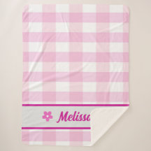 Custom Trendy Cute Pink White Chequered Pattern