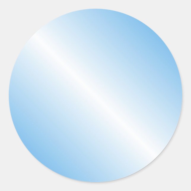 Custom Trendy Elegant Blue Colour Blank Template Classic Round Sticker (Front)