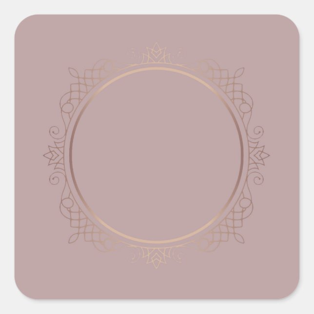 Custom Trendy Elegant Rose Gold Blank Template Square Sticker (Front)