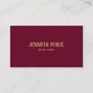 Custom Trendy Elegant Ruby Red & Gold Luxury Business Card