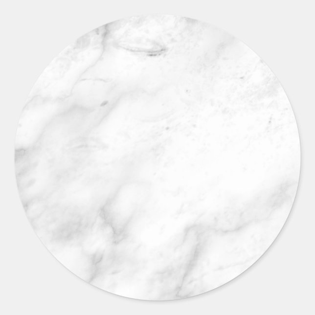 Custom Trendy Elegant White Marble Blank Template Classic Round Sticker (Front)